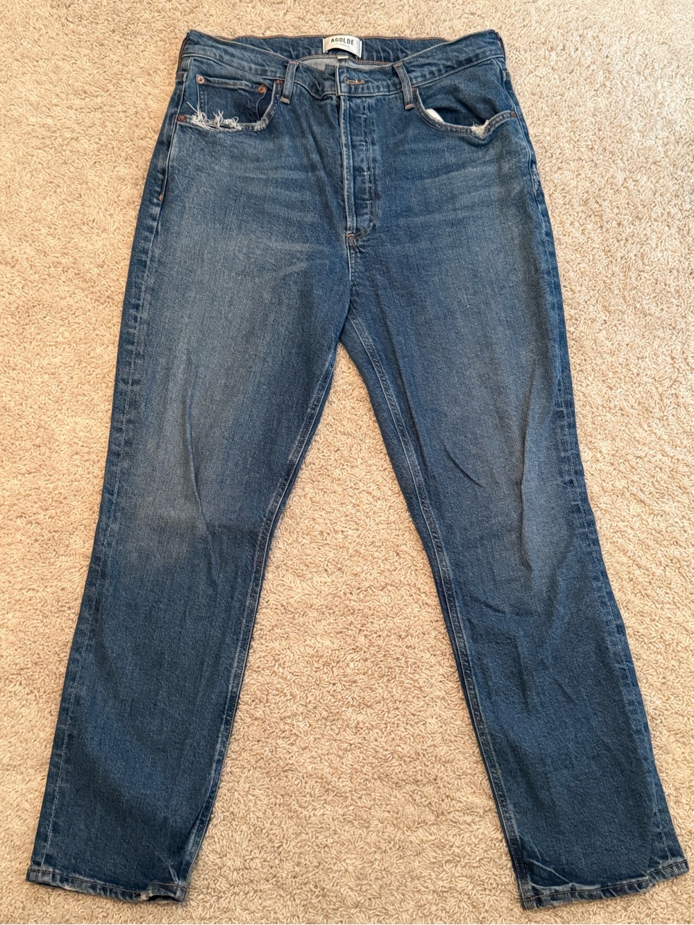 Agolde Women's Straight Leg Jeans in Dark Blue